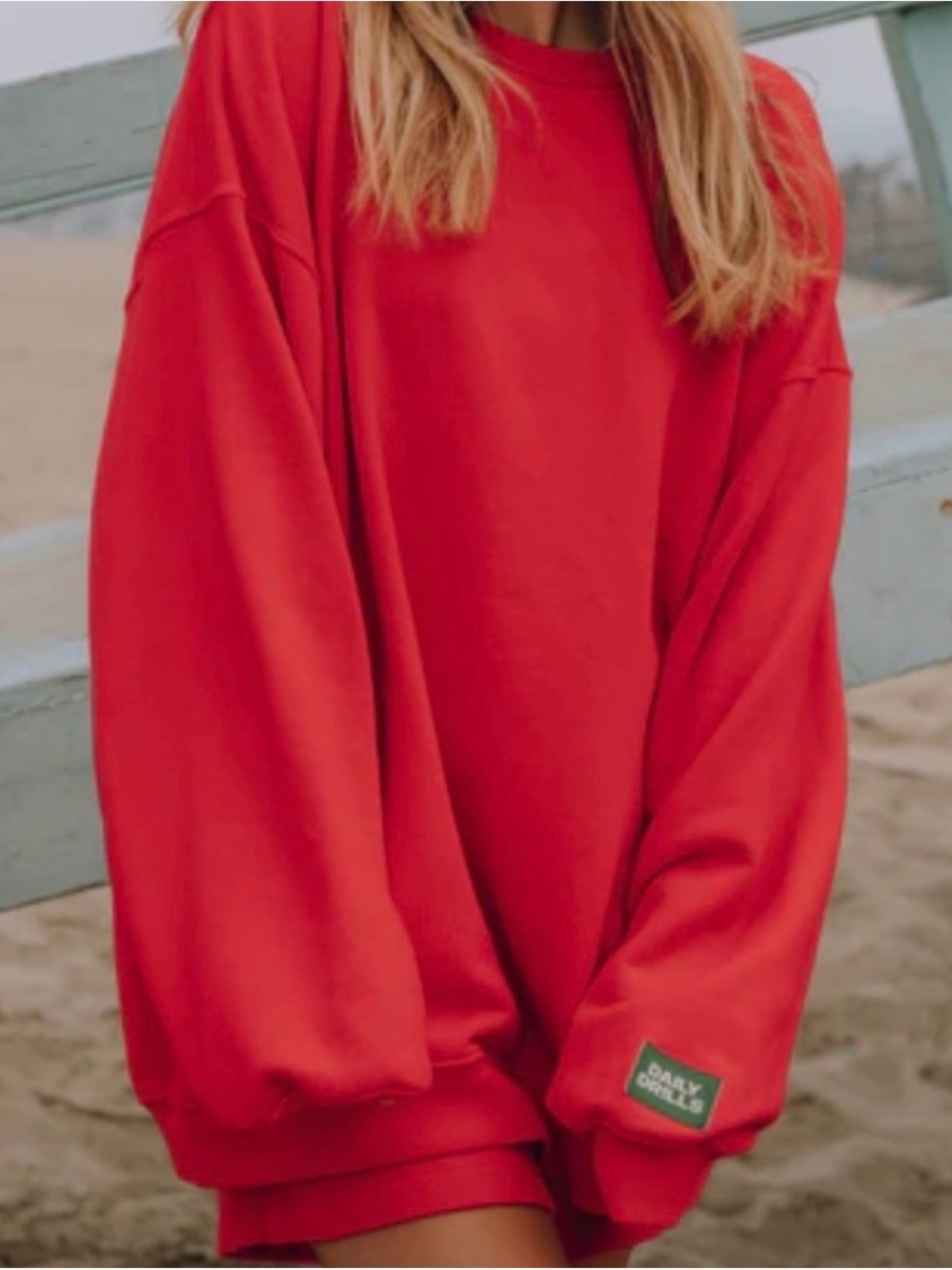 Daily Drills Limited Edition Oversized Sweatshirt in red XS/S